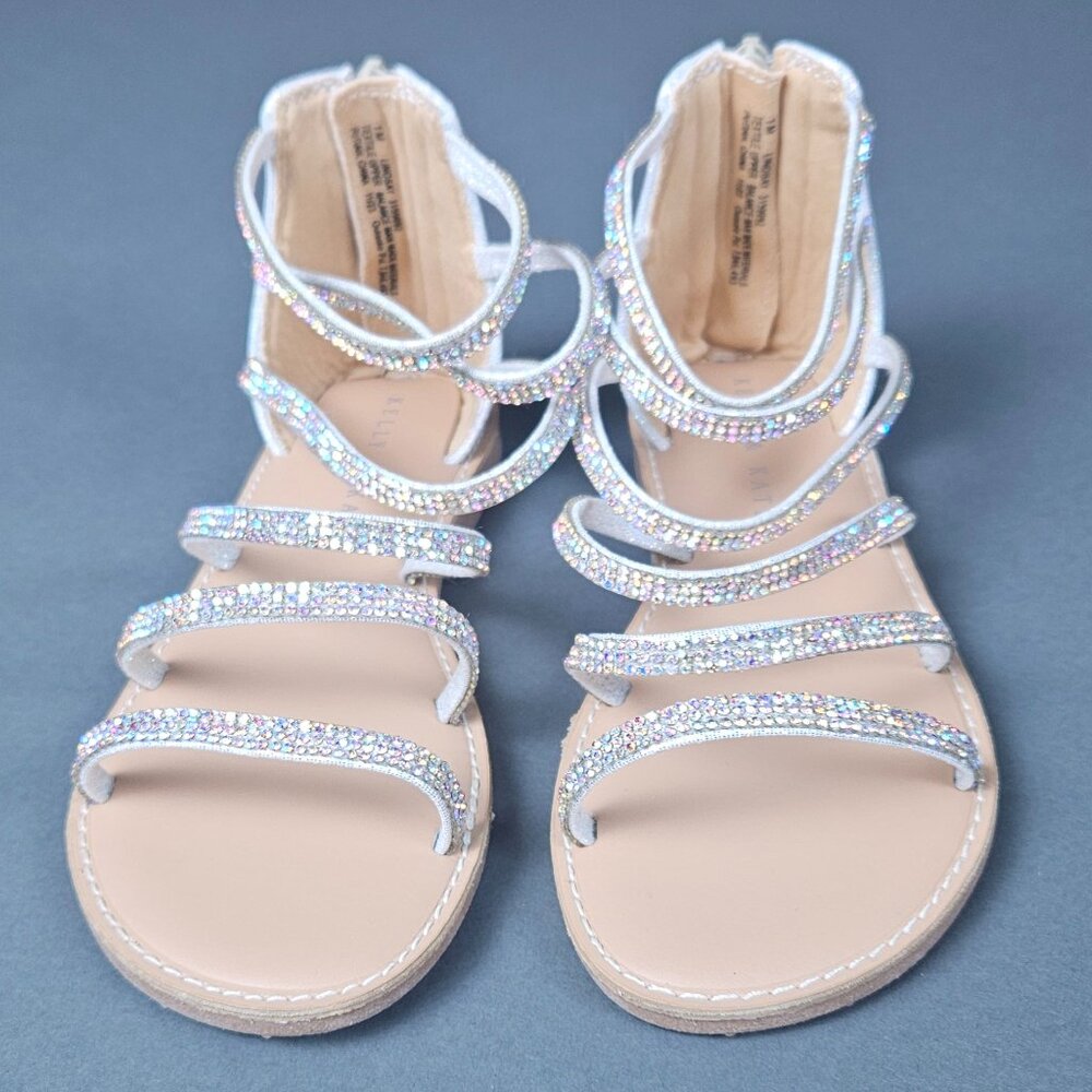 Kelly & Katie Lindsay Sequin White and Silver Sandal